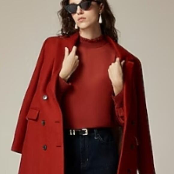 J. Crew Irina Ruffleneck top in chiffon Berry Sangria - Picture 5 of 5